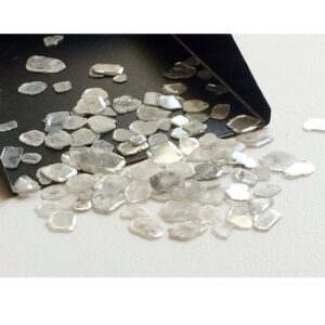 5-7mm White Diamond Faceted Slices, White Diamond Faceted Diamond Slices For Jewelry, White Slices (0.5 Ct To 2cts Options) - Vic51