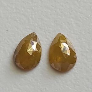 7x5mm Yellow Faceted Pear Diamond, Natural Pear Shaped Rose Cut Diamond, 2 Pcs Flat Back Cabochon, Pear Rose Cut Diamond For Earring - Pvd87 7x5mm Yellow Faceted Pear Diamond, Natural Pear Shaped Rose Cut Diamond, 2 Pcs Flat Back Cabochon, Pear Rose Cut Diamond For Earring - Pvd87