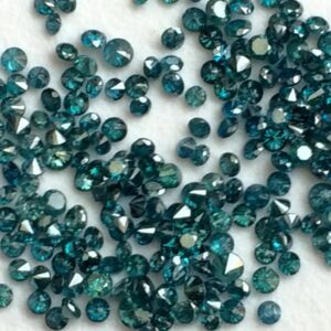 Blue Diamond, 1mm Best Seller Diamond, Round Brilliant Cut Solitaire Faceted Blue Diamond For Wedding Band (20pc To 100pc)-pdd241