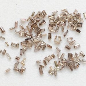 Cognac Brown Baguette Diamond, Rare 1.5-3 Mm Champagne Baguette Cut Diamond, Rectangle Faceted Melee Diamond For Jewelry (5pcs-20pcs)-ds3691