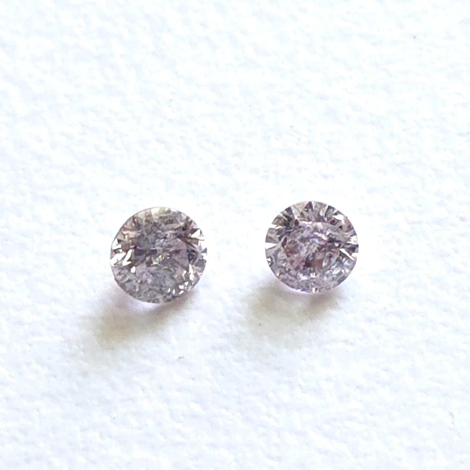 Pink Brilliant Cut Polished Round Diamonds, Faceted Natural Pink Diamond, 1pc Loose Pink Solitaire Melee Diamond For Ring-pvd88