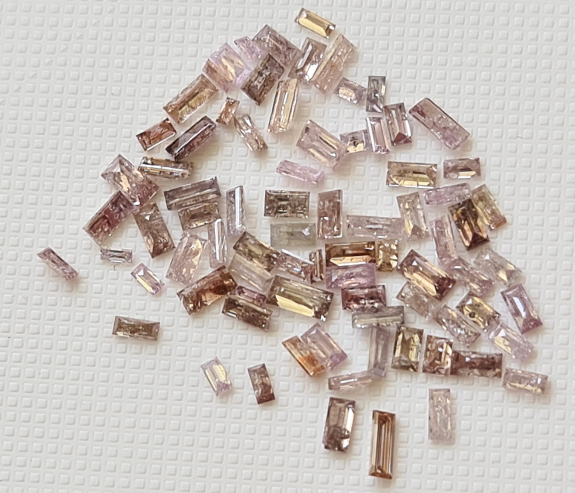 Pink Diamond, Conflict Free 2.7x1.2mm-3.4x1.7mm Natural Baguette Diamond, Faceted Loose Diamond Baguette For Ring (0.25cts To 1 Ct)-pdd287