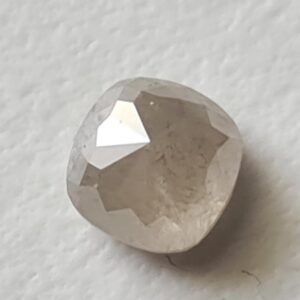White Gray Cushion Shape Diamond, Natural 0.70 Cts Flat Back Faceted White Gray Diamond, 4.9x4.8mm Rose Cut Diamond For Wedding Rings-pdd124