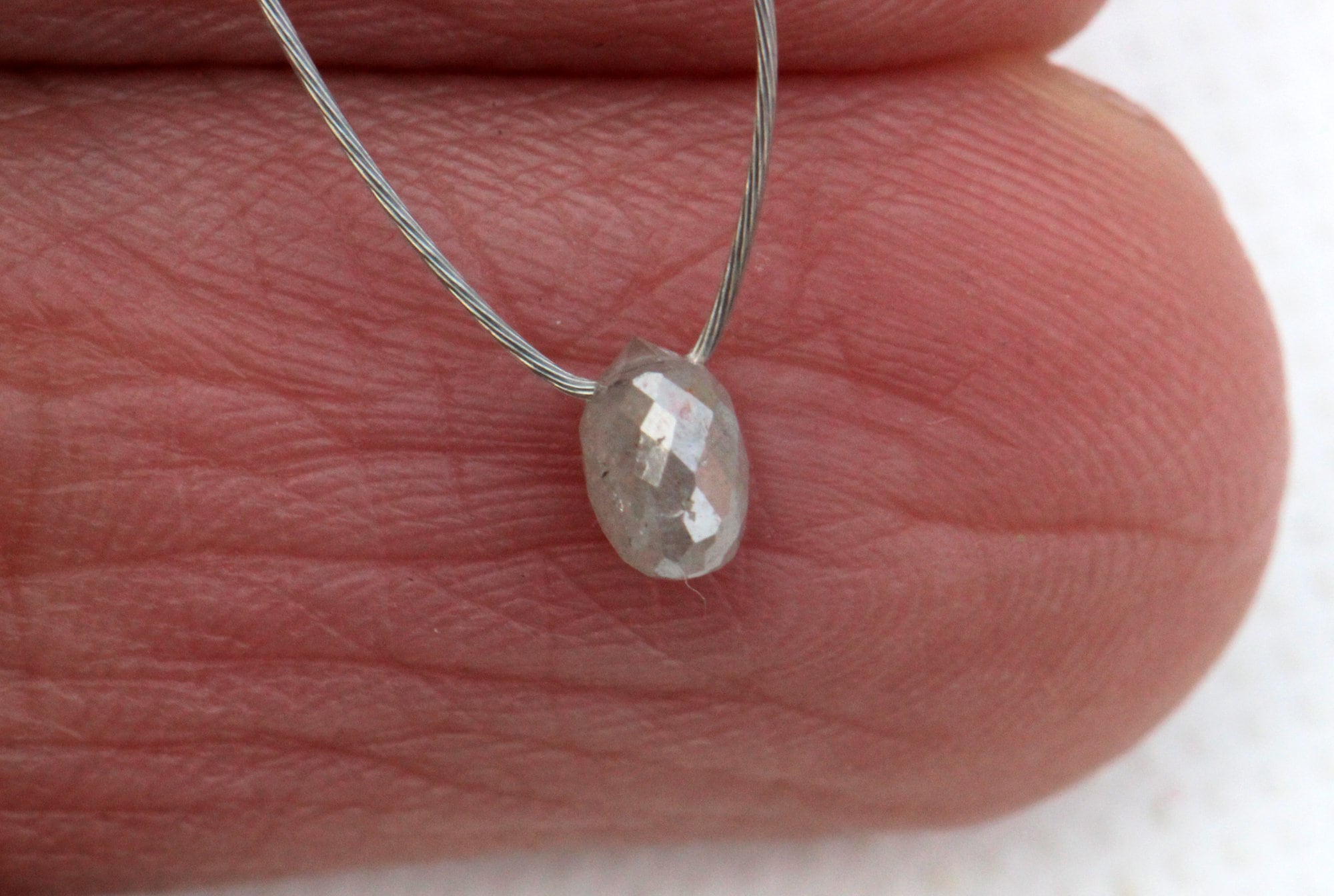 4.4x3.1mm Grey White Diamond Drop, 0.4 Ct Natural Sparkling Grey White Faceted Diamond Tear Drop, Loose Diamond Drop For Necklace - Pdd791