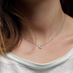 Marquise Diamond Necklace In 14k Or 18k Solid Gold, Cluster Necklace For Women