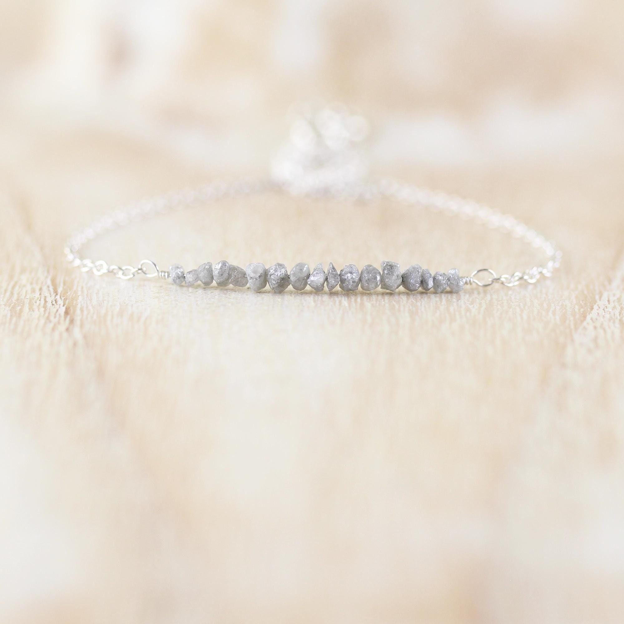 Raw Diamond Bar Necklace In 925 Sterling Silver, Gold Or Rose Gold Filled, Dainty Rough Gemstone Choker, Delicate Layering Jewelry For Women Raw Diamond Bar Necklace In 925 Sterling Silver, Gold Or Rose Gold Filled, Dainty Rough Gemstone Choker, Delicate Layering Jewelry For Women
