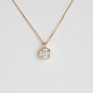 Round Diamond Necklace, Half Carat Diamond Diamond Solitaire Necklace, 14k Or 18k Solid Gold With 0.5 Carat Gia Diamond Necklace