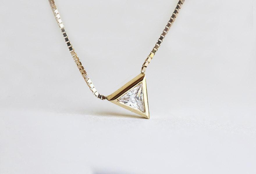 Trillion Diamond Necklace, Solitaire Diamond Necklace, Dainty Diamond Necklace, Diamond Necklace For Women, Diamond Necklace Gold, Minimalvs Trillion Diamond Necklace, Solitaire Diamond Necklace, Dainty Diamond Necklace, Diamond Necklace For Women, Diamond Necklace Gold, Minimalvs
