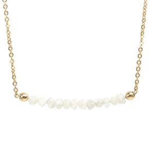 White Diamond Necklace in 14K Gold Filled - Mother's Day Gift - Rough Uncut Diamonds - Natural Unfinished Raw Diamonds - April Birthstone White Diamond Necklace in 14K Gold Filled - Mother's Day Gift - Rough Uncut Diamonds - Natural Unfinished Raw Diamonds - April Birthstone