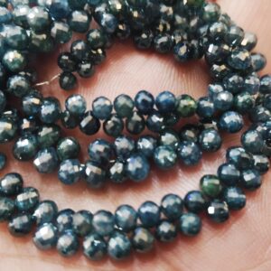 10 pcs,Natural Blue Diamond Faceted Tear Drops Briolettes Shaped Beads, 3-4mm,