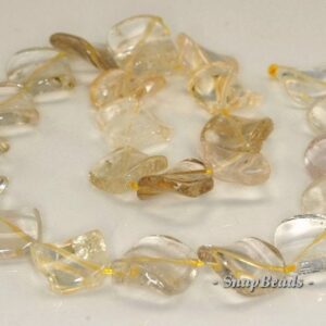 18mm Lemon Quartz Gemstone Twist Diamond Loose Beads 7.5 Inch Half Strand (90191340-b13-522)