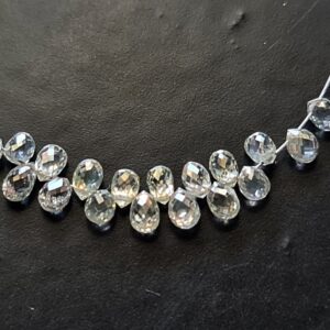 2.4x1.7mm-3.2x2.5mm Clear White Diamond Drop, Sparkling Clear White Faceted Diamond Tear Drops, Diamond Drops (1pc To 2pcs Option)-ppsk12