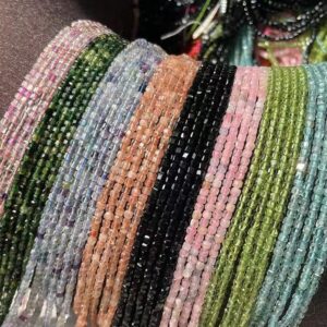 2.5-3mm Natural Faceted Square Beads, diamond Faceted Small Size Beads, one Strand 15"