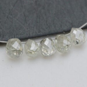 2.7x2mm-2.8x2.3mm Clear White Diamond Beads, 1 Pc Natural Sparkling Clear White Faceted Diamond Tear Drops, Loose Diamond Drops - Ppsk15