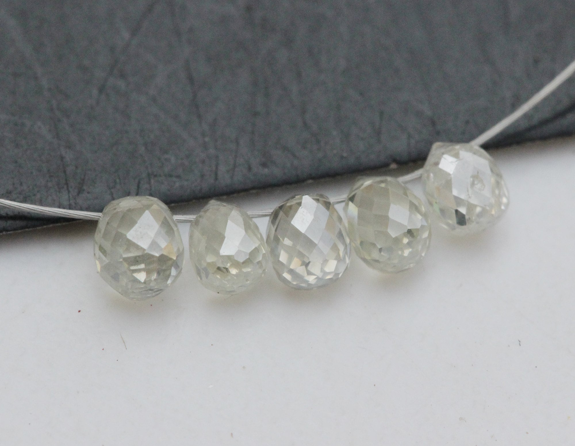 2.7x2mm-2.8x2.3mm Clear White Diamond Beads, 1 Pc Natural Sparkling Clear White Faceted Diamond Tear Drops, Loose Diamond Drops - Ppsk15