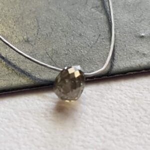 3.2x2.3mm Brown Diamond Drop Bead, 0.14 Cts Natural Brown Diamond Faceted Tear Drop Briolette Bead Drilled Diamond Drop For Jewelry - Pdd653