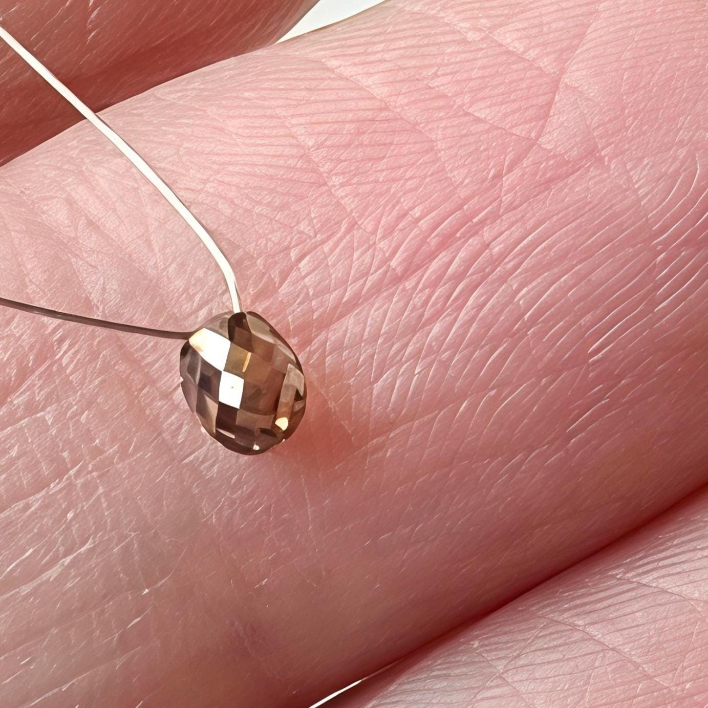 3.3x2.6mm Cognac Diamond Briolette Bead 0.19ct Natural Cognac Faceted Tear Drop Bead Diamond Drop For Jewelry Beautiful Drop - Pdd964
