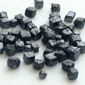 3-3.5mm Black Perfect Cube Rough Diamonds, Undrilled Natural Black Raw Diamond Box Bead, Loose Raw Uncut Diamond Cubes (1pc To 10pcs)