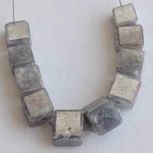 3.8-4.4mm Grey Sparkling Diamonds Box Cubes, Natural Polished Diamond Beads Conflict Free Drilled Diamond Cubes (2pcs To 5pcs Options)