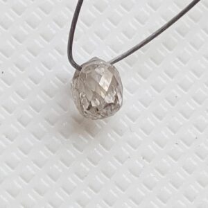 3x2mm White Diamond Briolette Bead, 0.17 Cts Natural Diamond Faceted Tear Drop Bead Drilled Diamond Drop For Jewelry, White Drop - Pdd637