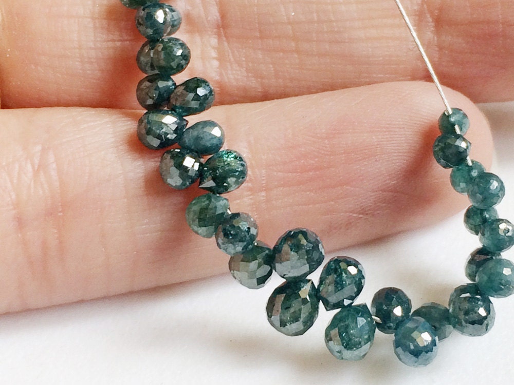 4-4.5mmapprox Blue Diamond Faceted Briolette Beads, Natural Sparkling Rough Diamond Tear Drop, Raw Diamonds For Jewelry (1pc To 5pc Options)