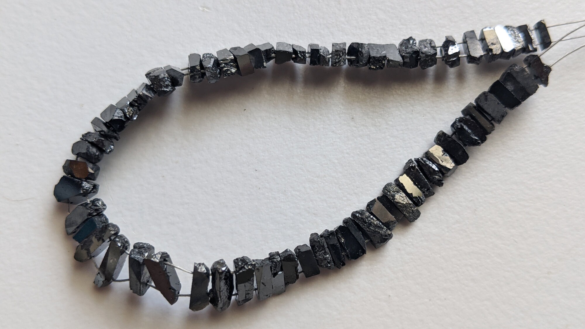 4-7mm Black Diamond Sticks Polished Natural Rough Diamond Stick Beads Double Drill Raw Black Diamond Sticks (15pcs To 30pcs Option) - Ppd764