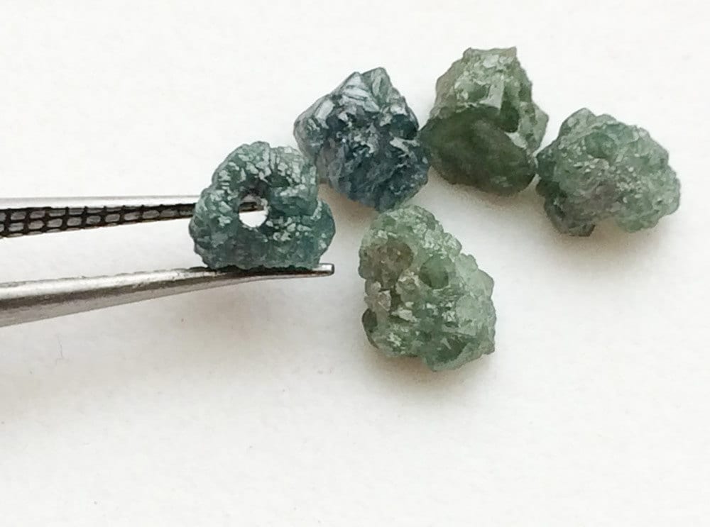 5-6mm Large Hole Bead, Blue Rough Diamond Beads, 1mm Drilled Blue Diamond Briolettes For Jewelry (1pc To 10pc Options) - Vicp1035 5-6mm Large Hole Bead, Blue Rough Diamond Beads, 1mm Drilled Blue Diamond Briolettes For Jewelry (1pc To 10pc Options) - Vicp1035