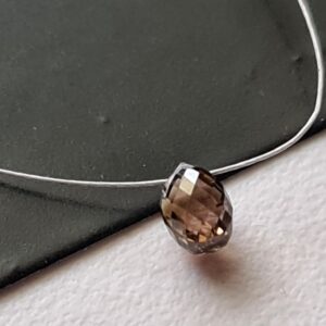 Cognac Diamond Briolette Bead, Faceted Tear Drop (3.7x3mm)
