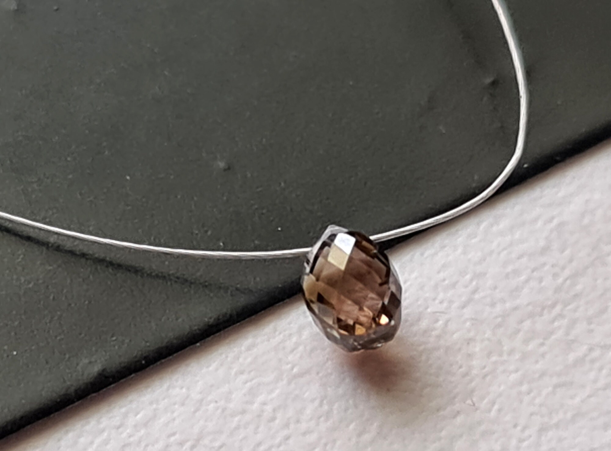 Cognac Diamond Briolette Bead, Faceted Tear Drop (3.7x3mm)