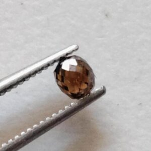 Cognac Diamond Briolette Bead, Faceted Tear Drop, 0.35 Cts (3x3.1mm)