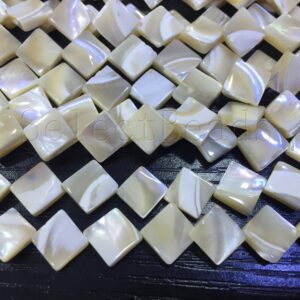 shell diamond beads - MOP square beads - brown sea shell jewelry material - 8mm 12mm square beads - beading supplies -15inch