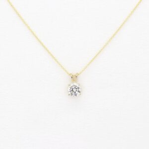 1.0ct Igi Certified Lab Grown Diamond Solitaire Necklace, 14k Solid Gold Sliding Charm Pendant