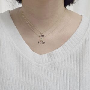 14k Gold Lab Grown Diamond Bezel Necklace: Dainty Solitaire Pendant