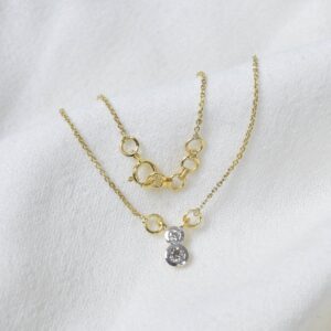 9 Carat Gold Two Diamond Necklace: Delicate Solitaire Pendant