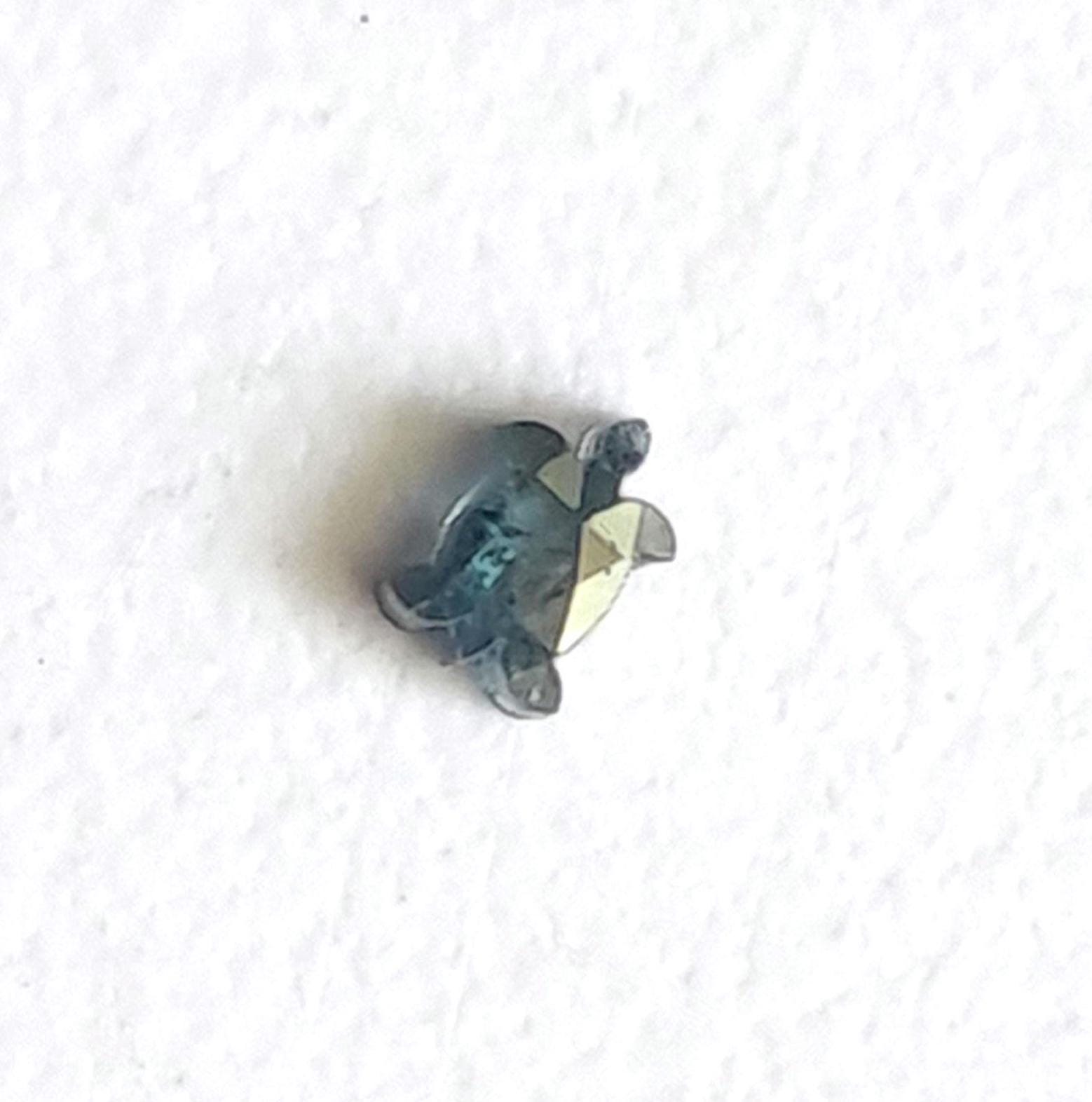 Rare Blue Tortoise Cut Polished Diamond Slice Loose Fancy Turtle Cut Diamond For Special Diamond Pendant Jewelry For Her One Of Kind Jewelry