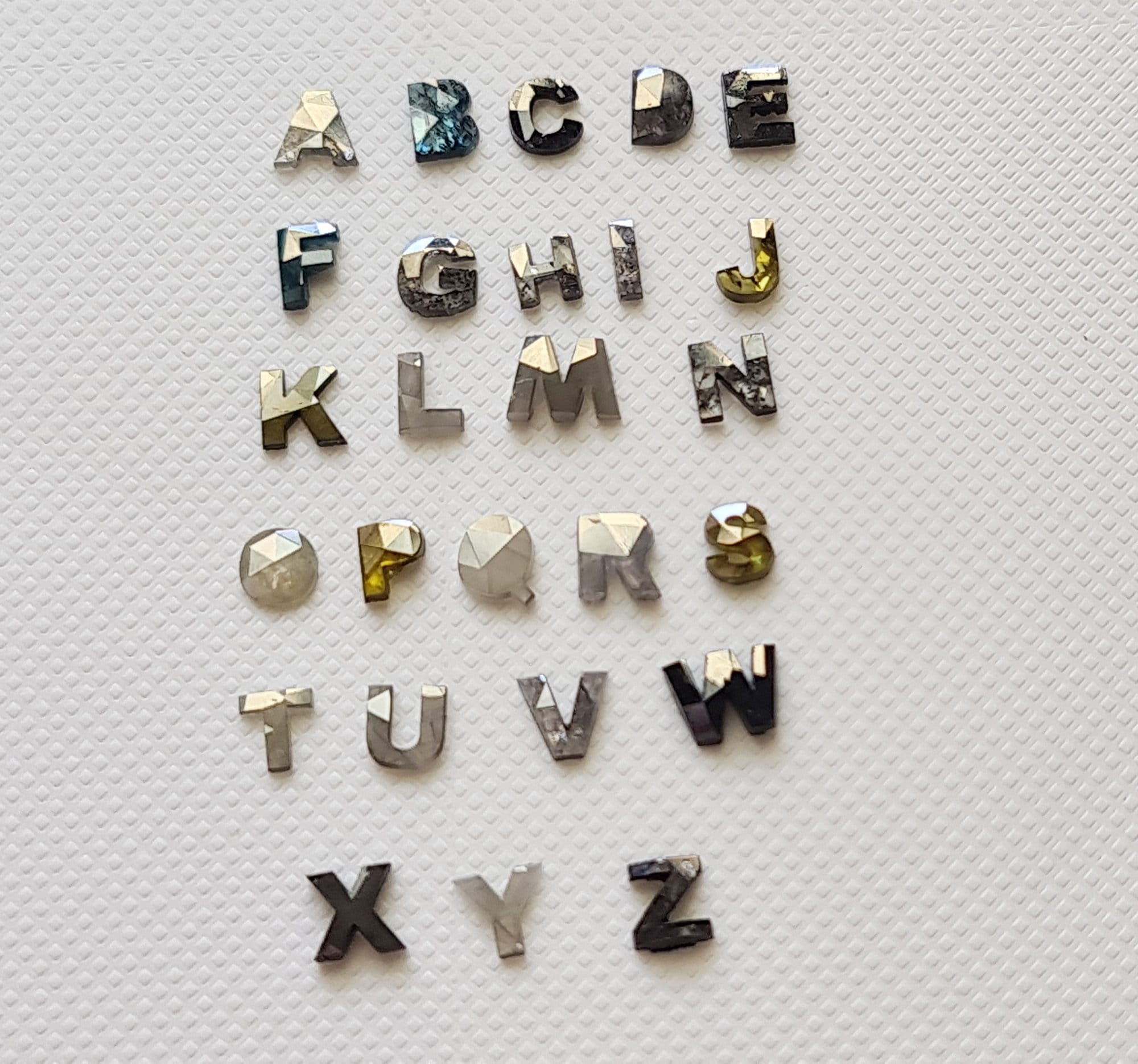 Rare Diamond Monogram Cut Polished Diamond Slice Loose Fancy Diamond Initial For Special Diamond Pendant Jewelry For Her One Of Kind Jewelry