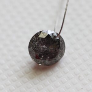 Salt And Pepper Diamond, 0.42 Cts Drilled Diamond Soliatire Diamond / Brilliant Diamond For Jewelry / Solitaire Diamond Pendant 4.6mm-pdd406