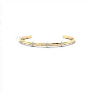 4 Diamond Cluster Climber Minimal Bangle Bracelete, Twisted Wave Gold Finish Minimalist Bangle For Womens, Dainty Bangle For Everyday Use 4 Diamond Cluster Climber Minimal Bangle Bracelete, Twisted Wave Gold Finish Minimalist Bangle For Womens, Dainty Bangle For Everyday Use