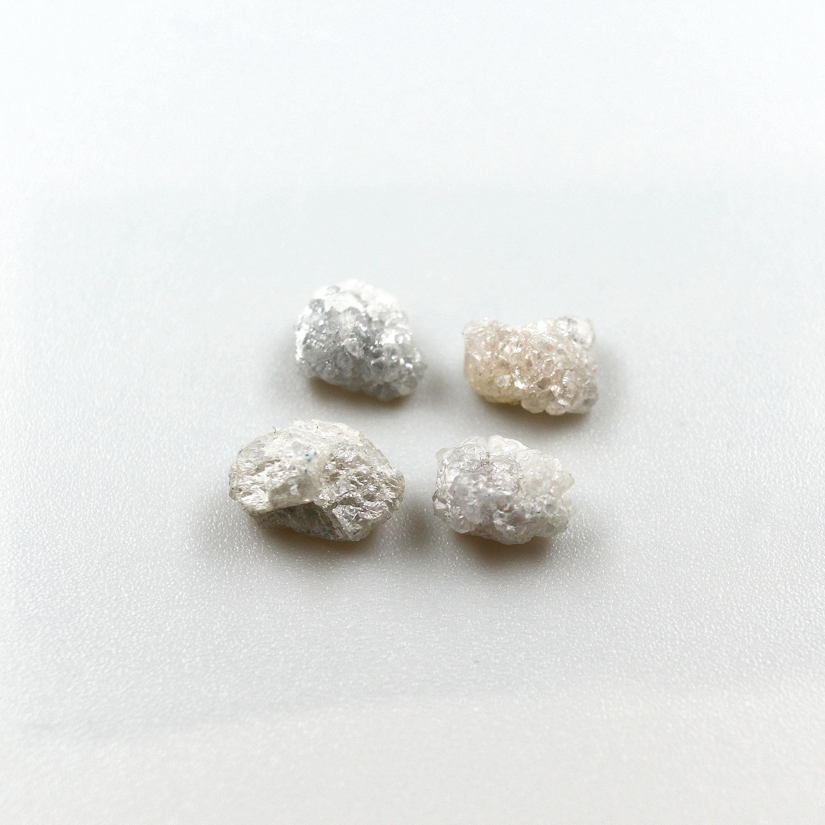 Grey Rough Diamond Gemstone Lot: 4 Pieces, Approx. 6mm, 3.32ct - For Jewelry Making Grey Rough Diamond Gemstone Lot: 4 Pieces, Approx. 6mm, 3.32ct - For Jewelry Making