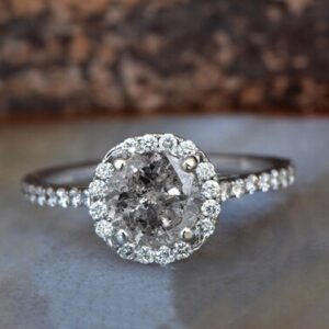 1.5 Carat Diamond Ring-salt And Pepper Diamond Engagement Ring-vintage Ring-salt And Pepper Engagement Ring-grey Diamond-salt Pepper Ring 1.5 Carat Diamond Ring-salt And Pepper Diamond Engagement Ring-vintage Ring-salt And Pepper Engagement Ring-grey Diamond-salt Pepper Ring