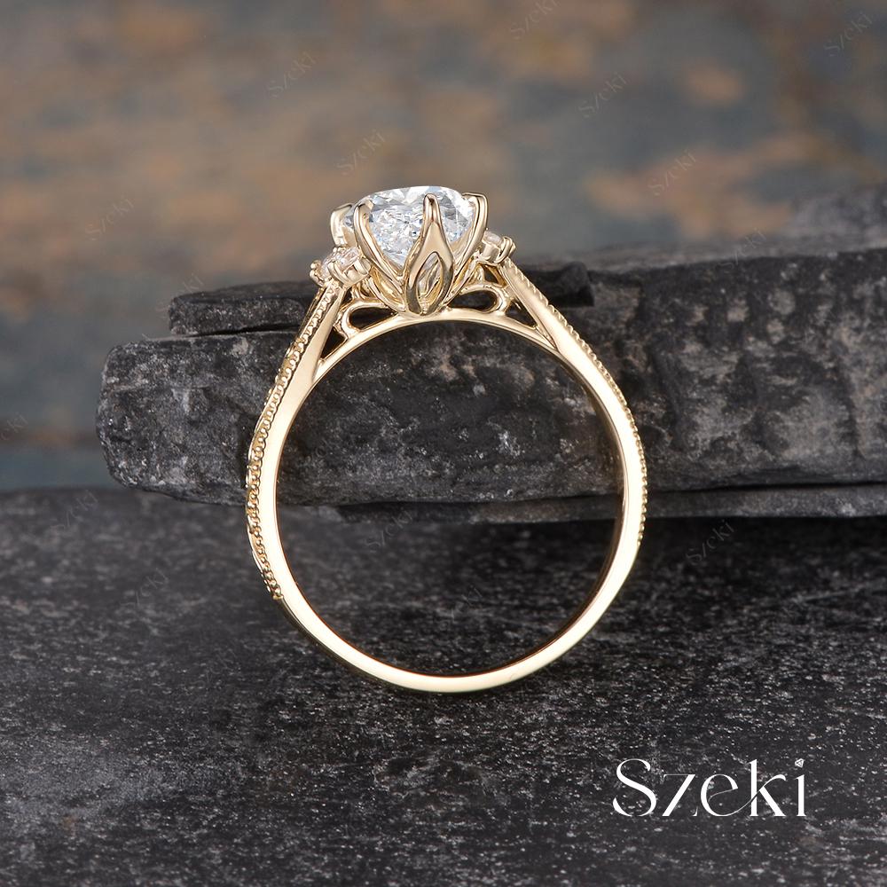 2 Carat Marquise Lab Grown Diamond Engagement Ring Yellow Gold Tulip Cathedral Ring Engraving Ring Igi Certified Ring Promise Ring For Women 2 Carat Marquise Lab Grown Diamond Engagement Ring Yellow Gold Tulip Cathedral Ring Engraving Ring Igi Certified Ring Promise Ring For Women