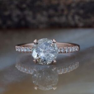 3ct Salt & Pepper Diamond-salt And Pepper Diamond Engagement Ring-4 Prong Solitaire -3ct Engagement Ring-salt And Pepper Ring-grey Diamond 3ct Salt & Pepper Diamond-salt And Pepper Diamond Engagement Ring-4 Prong Solitaire -3ct Engagement Ring-salt And Pepper Ring-grey Diamond