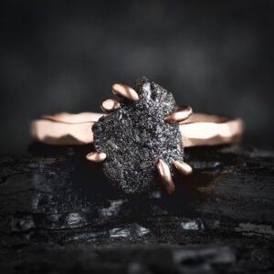 Black Silver Raw Diamond Ring. Rustic Hammered Textured Solid Silver or Gold Alternative 6 Prong Set Uncut Natural Diamond Promise Ring Black Silver Raw Diamond Ring. Rustic Hammered Textured Solid Silver or Gold Alternative 6 Prong Set Uncut Natural Diamond Promise Ring