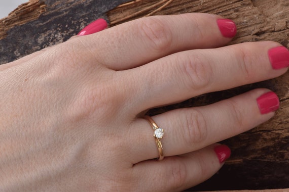 Classic Elegant Solid Gold Solitaire 0.2 Carat Natural Diamond Engagement Ring, Twist Diamond Engagement Ring, Fancy Diamond Jewelry Classic Elegant Solid Gold Solitaire 0.2 Carat Natural Diamond Engagement Ring, Twist Diamond Engagement Ring, Fancy Diamond Jewelry