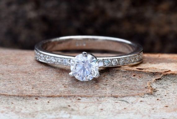 Engagement Ring 1/2 Ct-gold Diamond Ring-gold Solitaire Ring-solitaire Diamond Engagement Ring-promise Ring-anniversary Ring-art Deco Ring