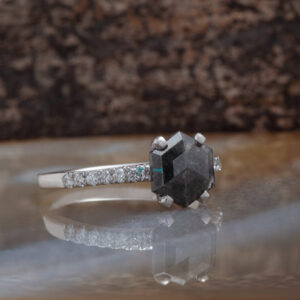 Hexagon Diamond-salt And Pepper Diamond Engagement Ring-salt And Pepper Ring-hexagon Ring-hexagon Diamond Ring-shield Engagement Ring Hexagon Diamond-salt And Pepper Diamond Engagement Ring-salt And Pepper Ring-hexagon Ring-hexagon Diamond Ring-shield Engagement Ring