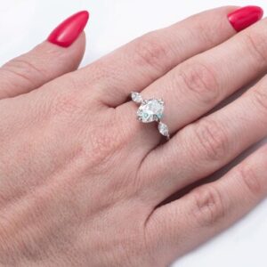 Stunning 4 Carat Oval Engagement Ring, Solid Gold 3 Stone Lab Diamond Engagement Ring, Estate Diamond Jewelry, Anniversary Ring, Wife Gift