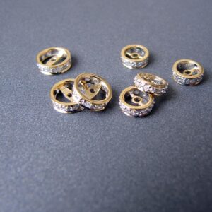 18k Gold Diamond Rondelle Bead • 5x2mm 6x2mm 7x2mm • 0.85mm Hole • Solid 18 Carat Gold • Natural Diamonds