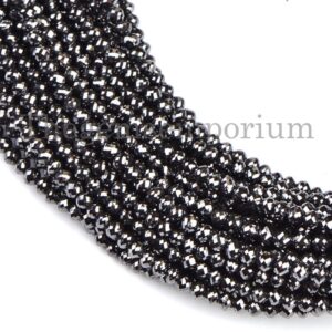 Aaa Natural Black Diamond Rondelle Beads, Loose Strand For Jewelry Making Aaa Natural Black Diamond Rondelle Beads, Loose Strand For Jewelry Making