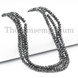 Black Diamond Rondelle Beads, 4-5.50mm Strand Black Diamond Rondelle Beads, 4-5.50mm Strand